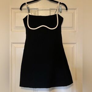 Athletic Tennis Dress with Cream Piping and Built In Shorts